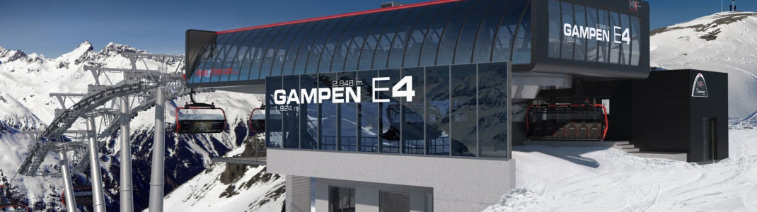 Westansicht der neuen Bergstation Gampen E4