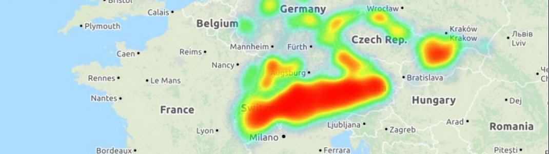 Der Focus der Schneefälle am Mittwoch, 4. Januar 2017.