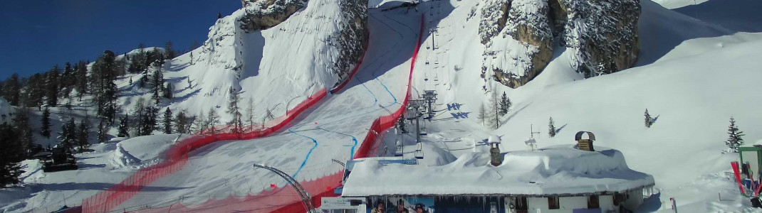 WM in Cortina: Auf der bekannten Piste Olympia delle Tofana werden Abfahrt und Super-G der Damen ausgetragen.