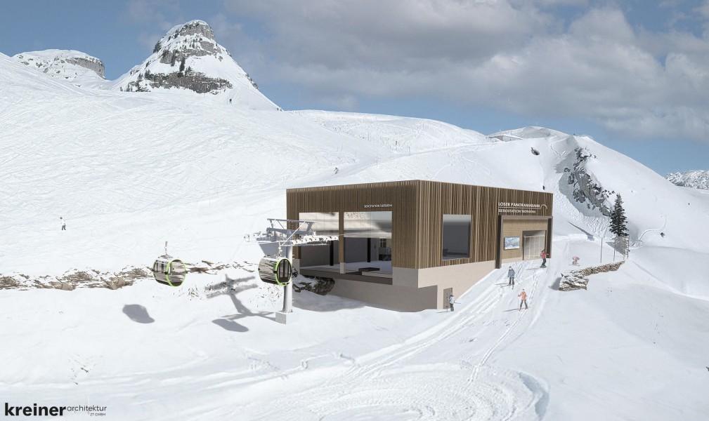 Die geplante Bergstation hat einen direkten Anschluss an die Schlepplifte.