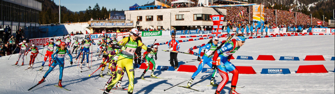 Mit Massenstart und Staffeln gibt es heuer in Ruhpolding gleich zwei Disziplinen, in denen die Biathleten gleichzeitig aus dem Stadion loslaufen.