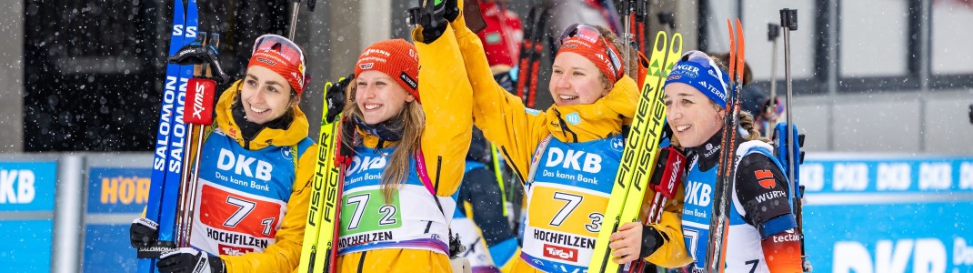 Sieg für die deutsche Damenstaffel mit Vanessa Voigt, Julia Tannheimer, Selina Grotian und Franziska Preuß.