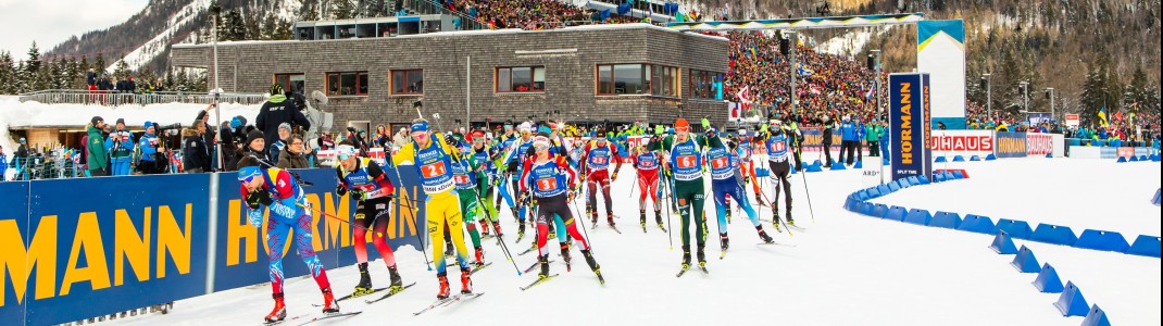 Insgesamt sechs Rennen stehen in Ruhpolding auf dem Programm. Darunter sind auch die Herren- und Damenstaffel.
