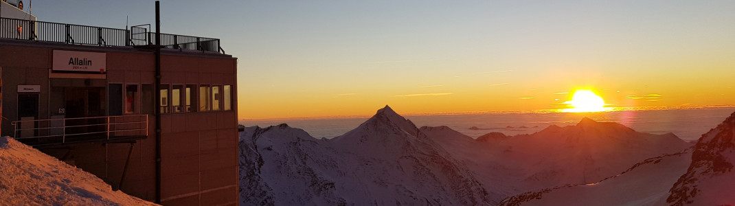 Sunrise Skiing ist nur eines der Highlights im Saastal.