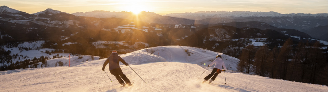 Vor allem blaue und rote Pisten samt Traumpanorama bietet Carezza den Skifahrern.