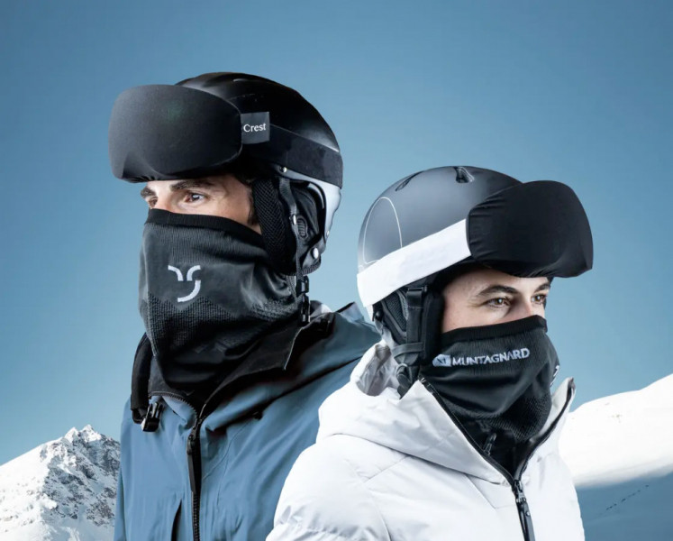 Ein erster Designentwurf des Maskenschals von Muntagnard, der im Auftrag des Kantons Graubünden entwickelt wird.