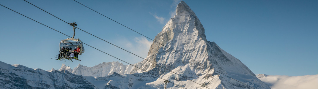 In der Schweiz warten Top-Skigebiete wie z.B. Zermatt.
