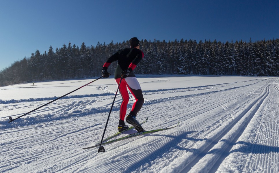 Langlaufen bei herrlichen Bedingungen im Nordic Aktiv Zentrum Oberer Bayerischer Wald/Böhmischer Wald.