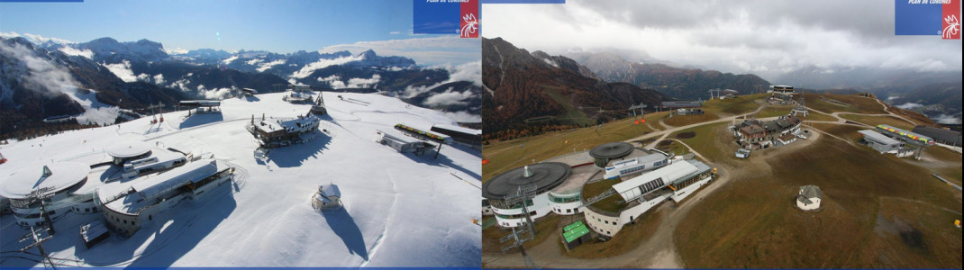 Innerhalb von 24 Stunden hat sich der Kronplatz in eine Winterlandschaft verwandelt.