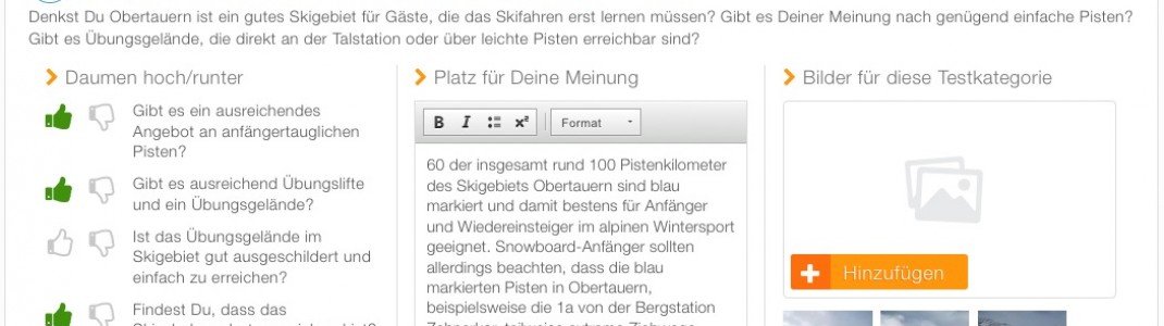 Deine Bewertung kannst du noch mit Texten, Bildern und &#34;Daumen hoch&#34; anreichern