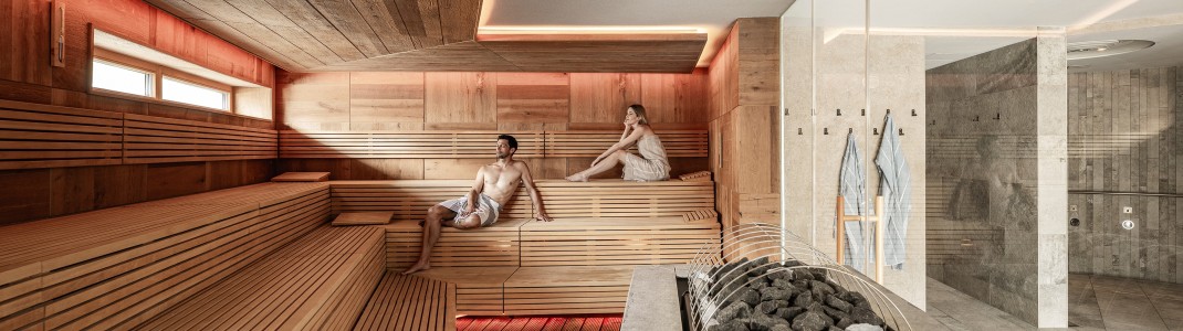 Der Wellnessbereich bietet Tiefenentspannung für Körper und Geist.