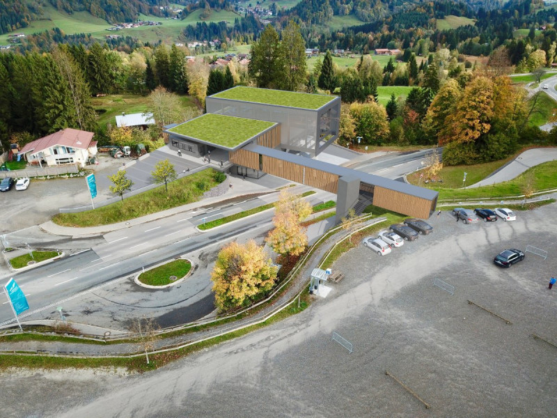 Die neue Talstation ist über eine Brücke mit dem Parkplatz verbunden.