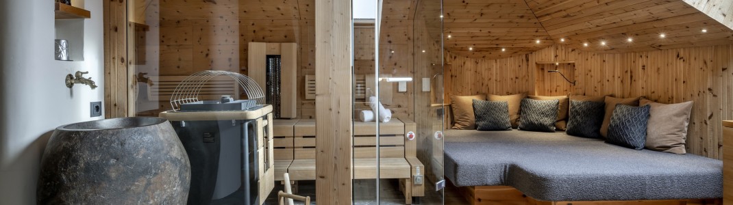 In den großen Suiten ist auch eine eigene Sauna mit integriert.