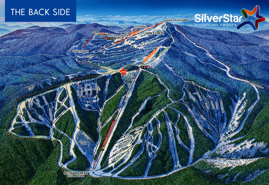 Insgesamt 46 Black Diamond und Double Black Diamond Pisten warten auf der Back Side auf Fortgeschrittene und Profis.