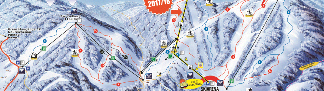 Von der Talstation an der Skiarena über eine Mittelstation am Rehberg führt die neue Gondelbahn hinauf zum Gipfel des Reischlbergs.