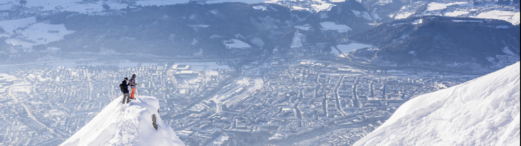 Die Nordkette bietet Freeride-Abenteuer mit Blick auf Innsbruck.