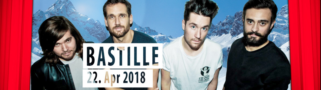Die Indie-Rockband Bastille kommt am 22. April 2018 zum "30. Internationalen Frühlings-Schneefest" nach Samnaun.