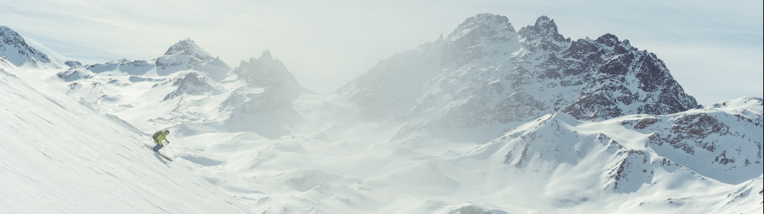 Im Bereich Piz Val Gronda finden auch weniger erfahrene Freerider ein ideales Übungsterrain vor.