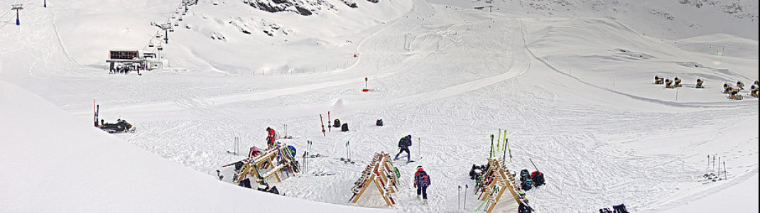 In Sulden in Südtirol läuft der Skibetrieb weiter.