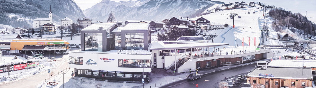 Unübersehbar ist das neue Kaprun Center mitten im Ort. Dort befindet sich neben Skidepot und Sportshop auch die Talstation der neuen Maiskogelbahn.