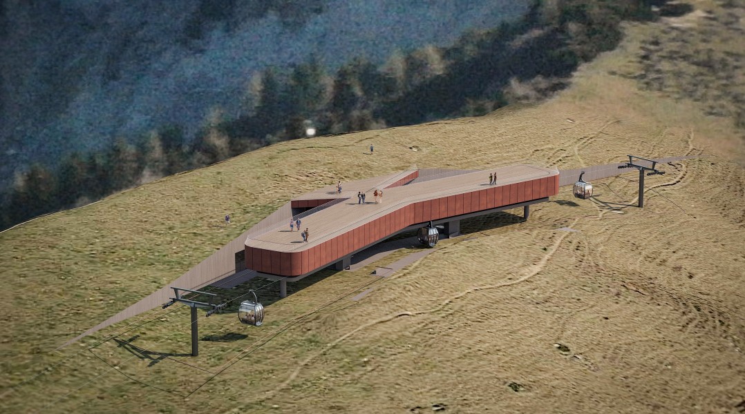 Auf dem Dach der Mittelstation erwartet die Besucher eine spektakuläre Aussichtsplattform.