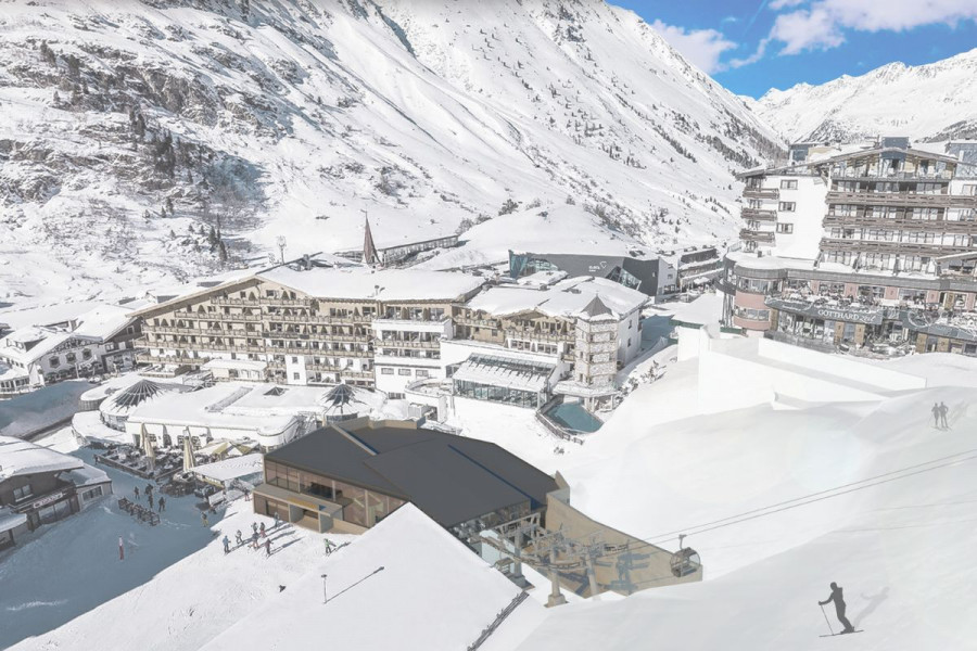 Die Talstation liegt direkt neben dem Hotel Edelweiss & Gurgl in der Ortsmitte.