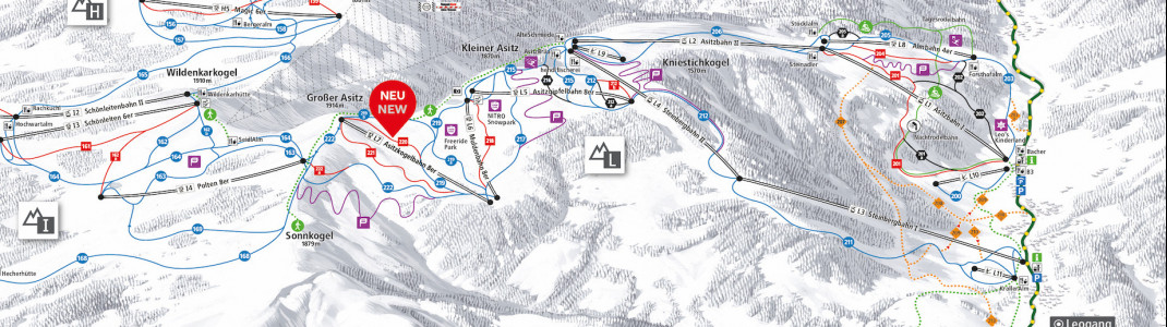 Die Lage der neuen Bahn im Skigebiet.