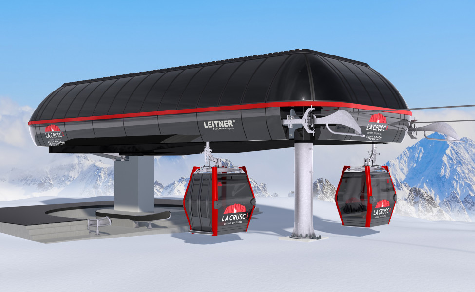 In Alta Badia geht zur Saison 2019/20 die neue Gondelbahn La Crusc 2 in Betrieb.