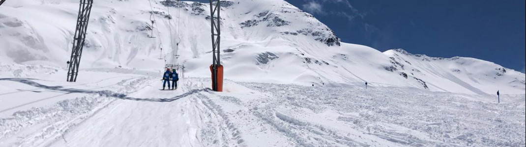 Reichlich Neuschnee liegt auch noch Ende Mai auf den Gletschern, wie hier im Kaunertal.
