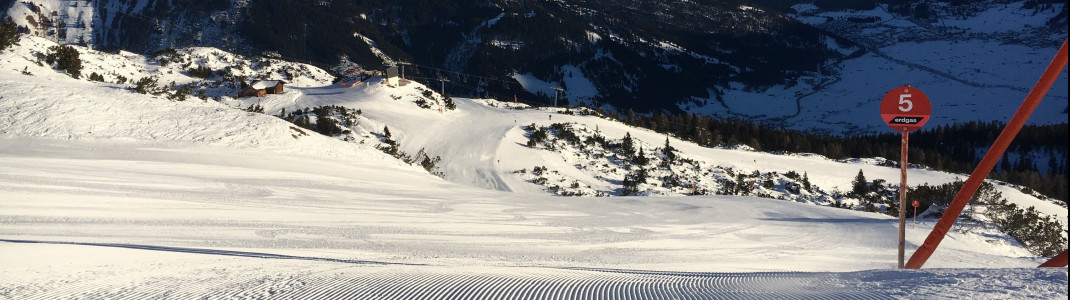 Schöne Carving-Strecke: Die Abfahrt Nr. 5 in Lermoos ist eine sehr breite, rote Piste.