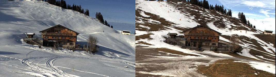 Vor einer Woche war am Sudelfeld noch alles weiß, jetzt ist vom Schnee nicht mehr viel übrig.