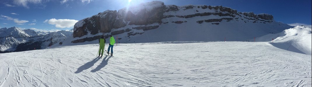 Piste mit Aussicht - der markante Ifen ist ein echter Eyecatcher!