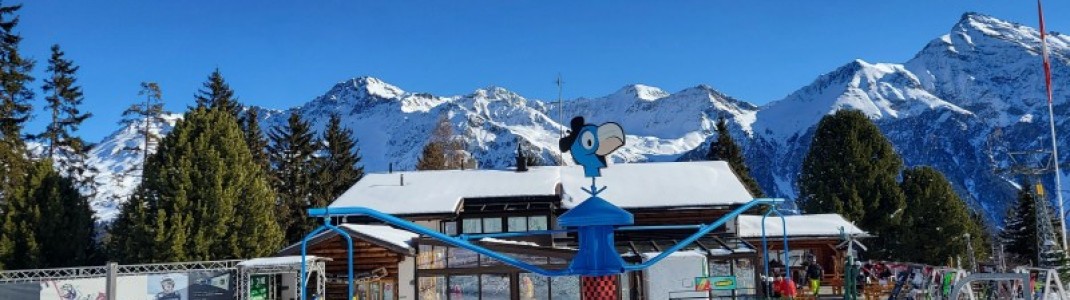 Globi's playground is located in front of the Acla Grischuna mountain restaurant.