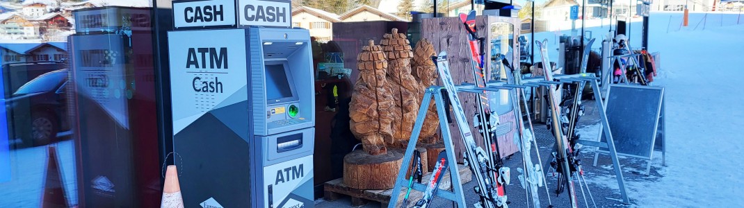 ATMs can be found at various locations throughout the ski area.