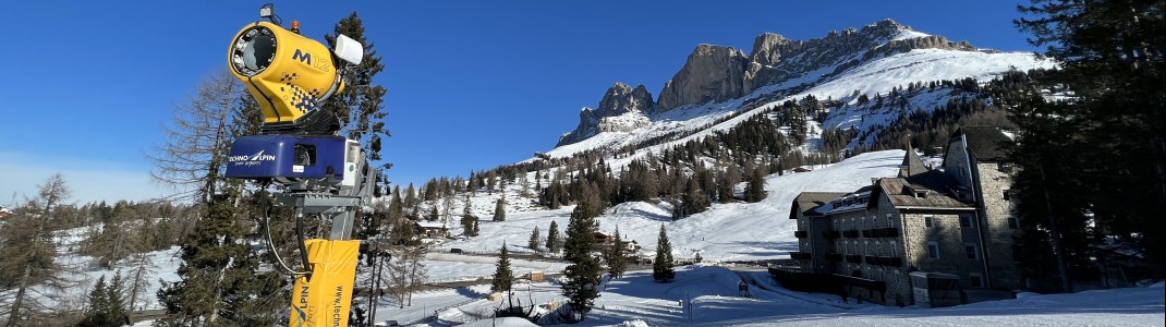 Around 200 snow cannons are available for snowmaking on the slopes.