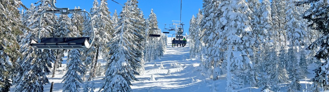 The Hochficht shows itself deeply covered in snow.