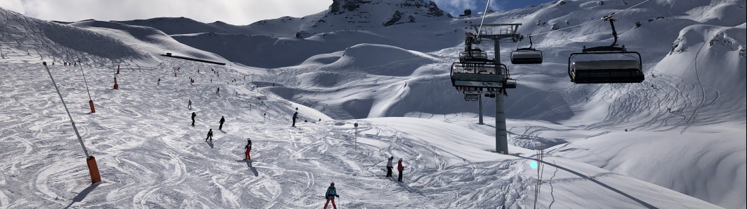 To the right of the Waidoffenbahn there are beautiful freeride opportunities.