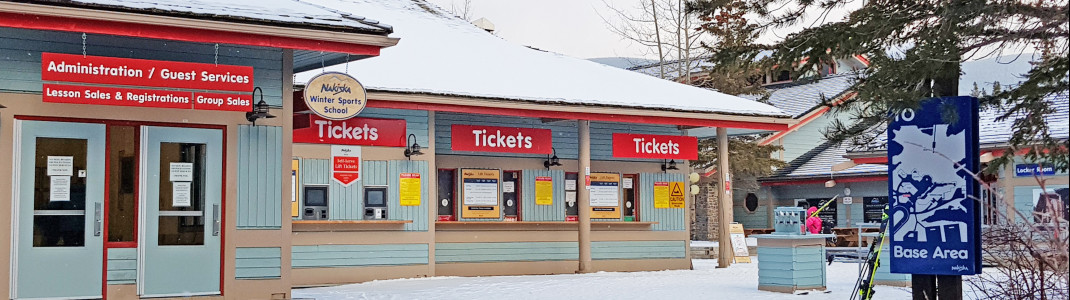 Visitor service and ticket booth at Nakiska.