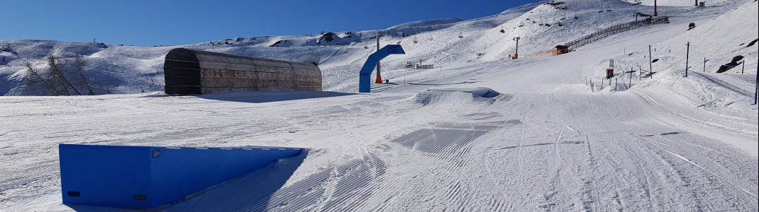 The snow park ensures fun for young and old.