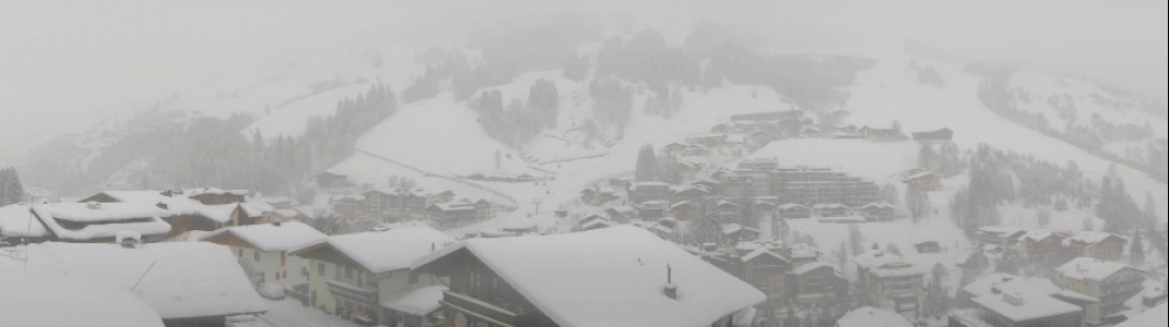 Dichtes Schneetreiben den ganzen Samstag in Hinterglemm.