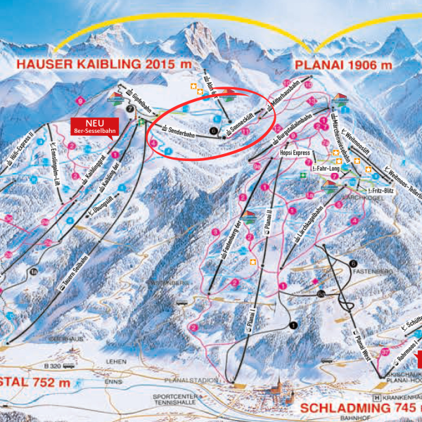 Die Skischaukel zwischen Hauser Kaibling und Planai wird mit zwei neuen Bahnen künftig deutlich komfortabler.