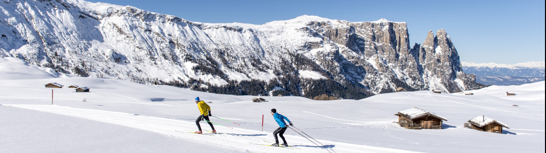 Dank ihrer Höhenlage ist die Seiser Alm äußerst schneesicher.