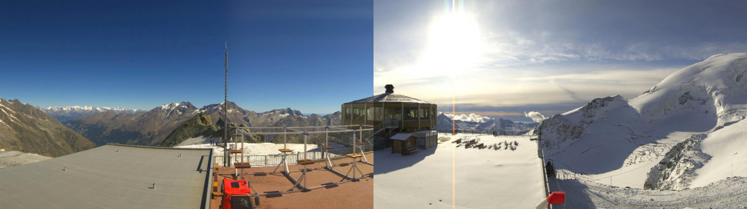 Blick auf das Panoramarestaurant Mittelallalin in Saas-Fee.