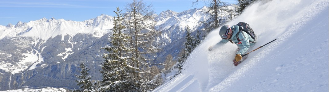 Ab durch den Tiefschnee! Freerider können sich in Serfaus-Fiss-Ladis über jede Menge Off-Piste-Abenteuer freuen.