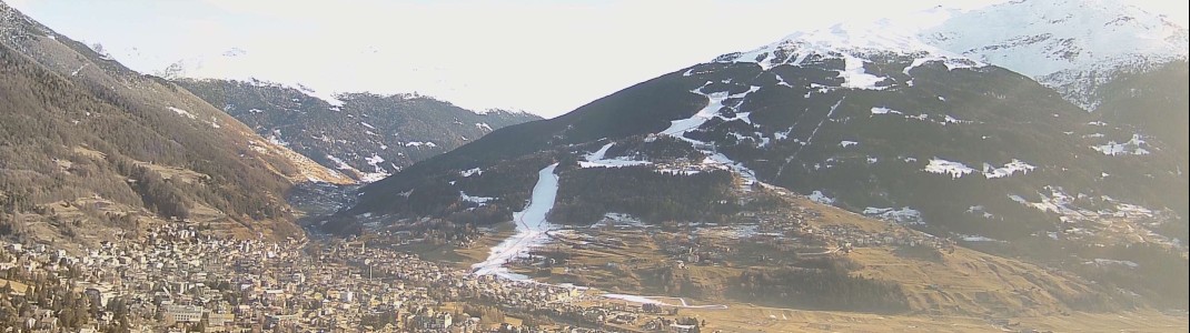 Die Weltcupabfahrt endet direkt in Bormio.