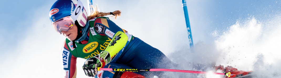 Verletzte Favoritin: Mikaela Shiffrin ist heuer nicht am Start in Sölden. Sie hatte sich im Training am Rücken verletzt.
