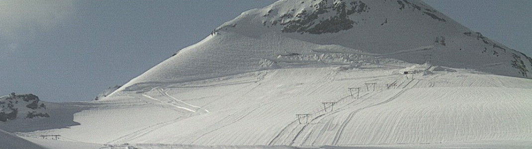 Blick aus der Webcam auf die Gletscherpisten (6. Juni 2019)