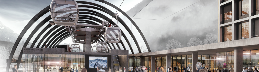 An der Talstation der neuen Valisera Bahn in Silvretta Montafon entsteht der Silvretta Park.