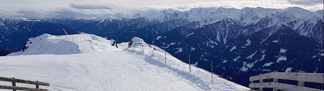 An der Bergstation des Thurntalerlifts beginnt die spektakuläre, sechs Kilometer lange Talabfahrt (Piste Nr. 1).