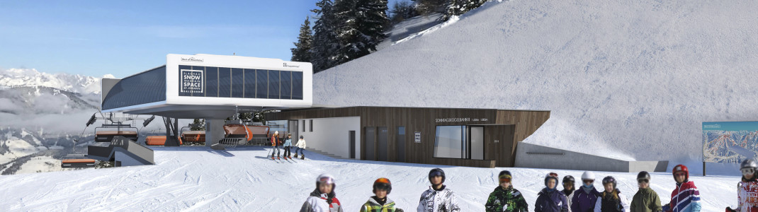 Blick auf die neue Bergstation der Sonntagskogelbahn2.